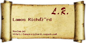 Lamos Richárd névjegykártya