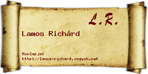 Lamos Richárd névjegykártya